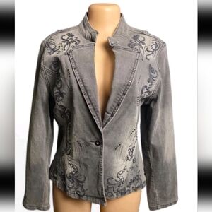 REBA Soft Denim Western Blazer Jacket EUC